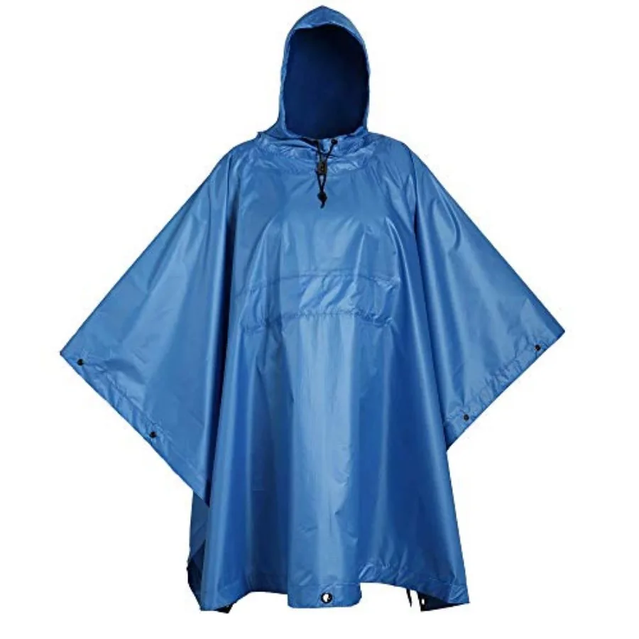 Military Style Poncho Multi Use Rip Stop Camouflage Rain Poncho