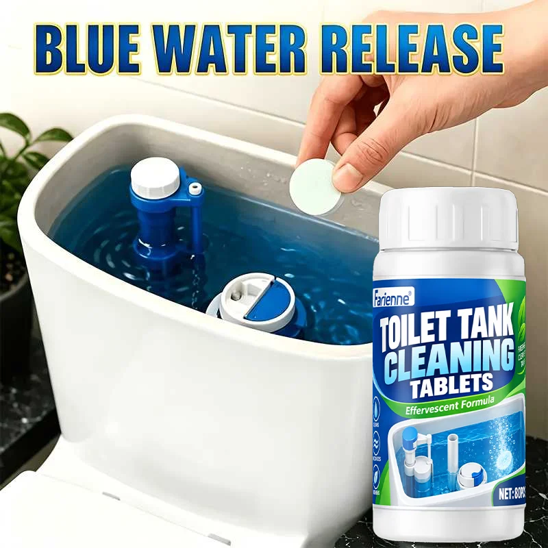 Farienne Toilet Cleaner Tablets 80PCS Toilet Tank Cleaning Tablets Limescale Remover Deodorizer Bathroom Freshener