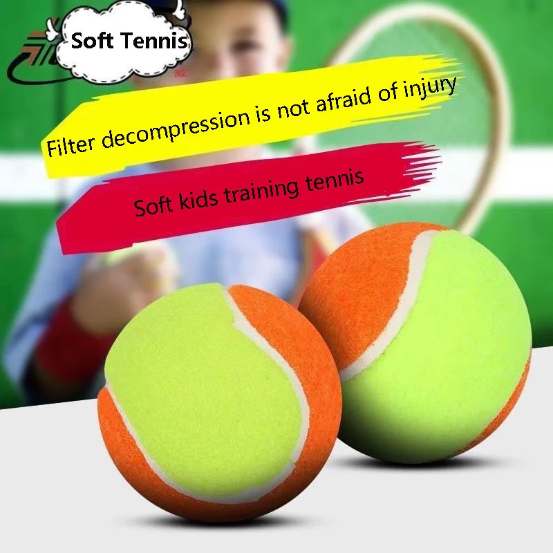 1PC Soft Tennis Ball 50% Standard Pressure Professional Tennis Paddle Ball For Kids Beginner Training Outdoor Tennis Accessories