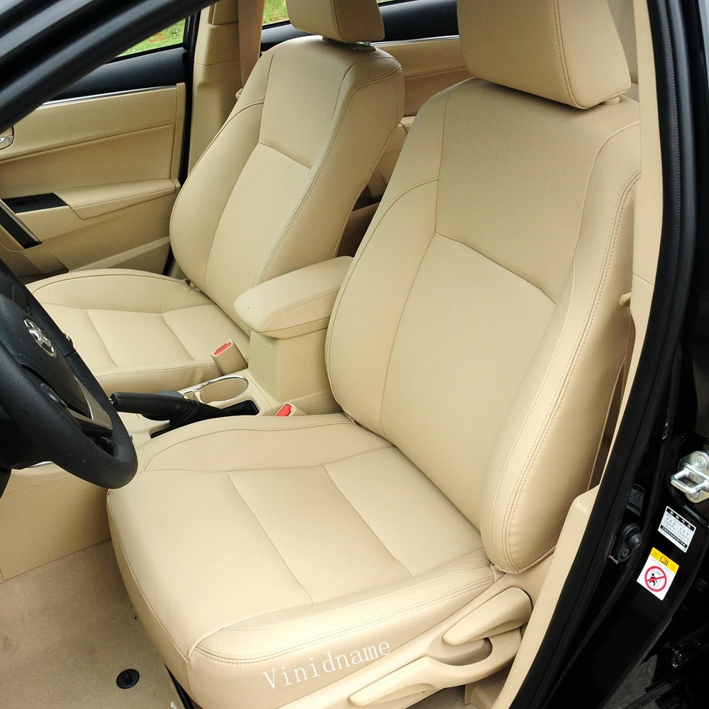 

Для Toyota Corolla XI E170 2012 2013 2014 2015 2016 2017 2018 веганские кожаные чехлы на автомобильные сиденья из наппа на заказ, защитные аксессуары