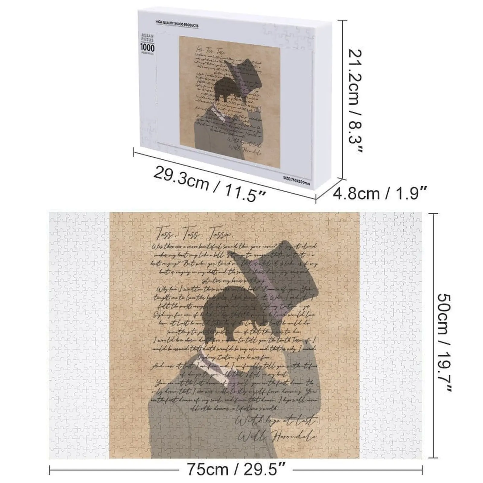 Пазл Will Herondale's Letter to Tessa, кусочки пазла для взрослых, индивидуальные детские подарочные деревянные коробки, головоломка