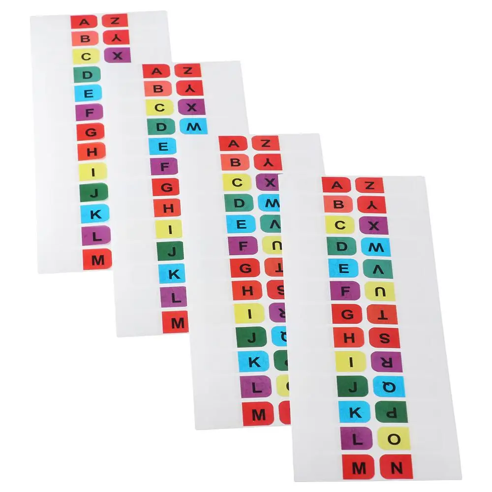 New A-Z Sticky Tabs Multicolor Self-Adhesive Index Tabs 208PCS Alphabet Book Tabs Dictionary