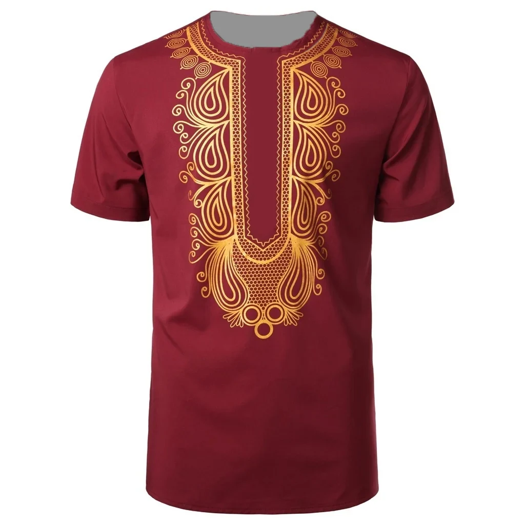 Nova camiseta masculina muçulmano tshirt estilo africano ouro carimbado camiseta 3d impresso verão feminino tshirt roupas criança camisa y2k