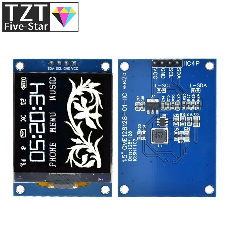 ALL NEW 1.5 Inch 128x128 OLED Shield Screen Module High quality Product For Raspberry Pi For STM32 For Arduino