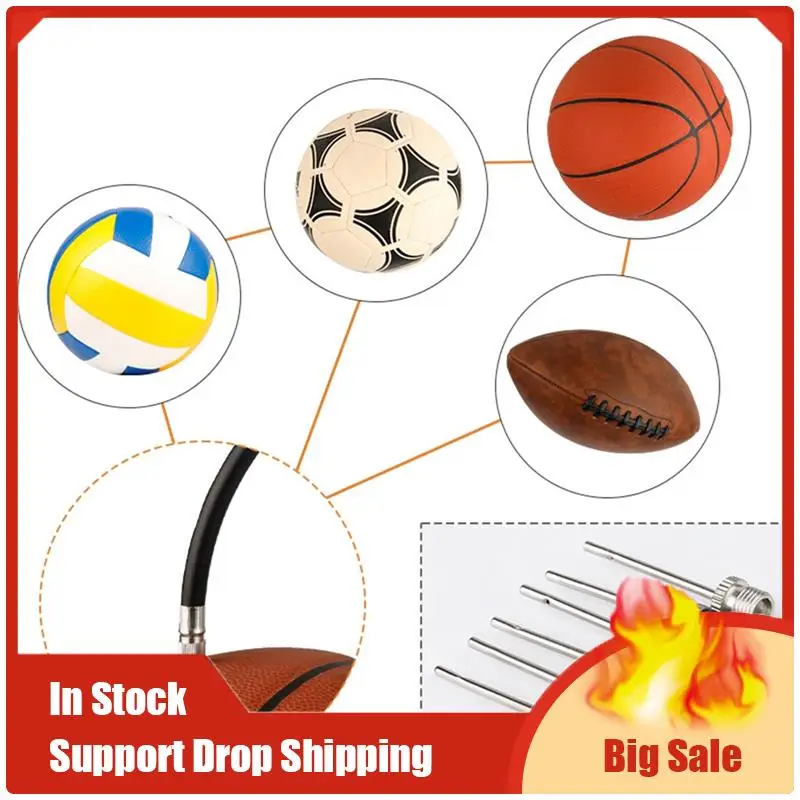 เข็มสูบลม A35F ใหม่ 6 ชิ้น สำหรับบาสเกตบอล ฟุตบอล วอลเลย์บอล อุปกรณ์เสริมปั๊มลมอเนกประสงค์