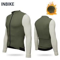 INBIKE Men's Winter Autumn Long Sleeve Cycling Jersey Maillot Ciclismo Mountain Bike Clothing Cycling Shirt Warm MTB 자전거 져지