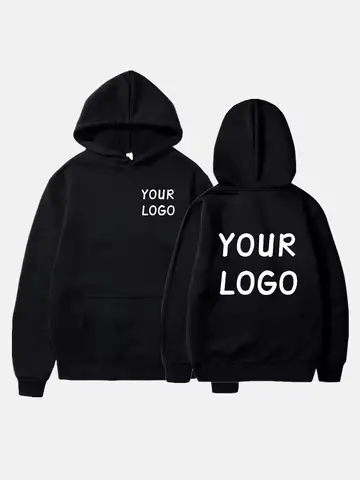 DIY Custom Your Brand LOGO  Men Women Casual Hoodie  Top Solid Color Pullover Street Personality Sweatshirt Custom Gifts