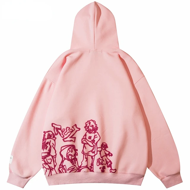 Pink hoodie graphic sale