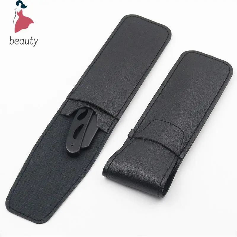 PU Leather Razor Case Shaver Pouches For storage protect Razor And Razor Blade Safe PU Leather Black Protective Bag