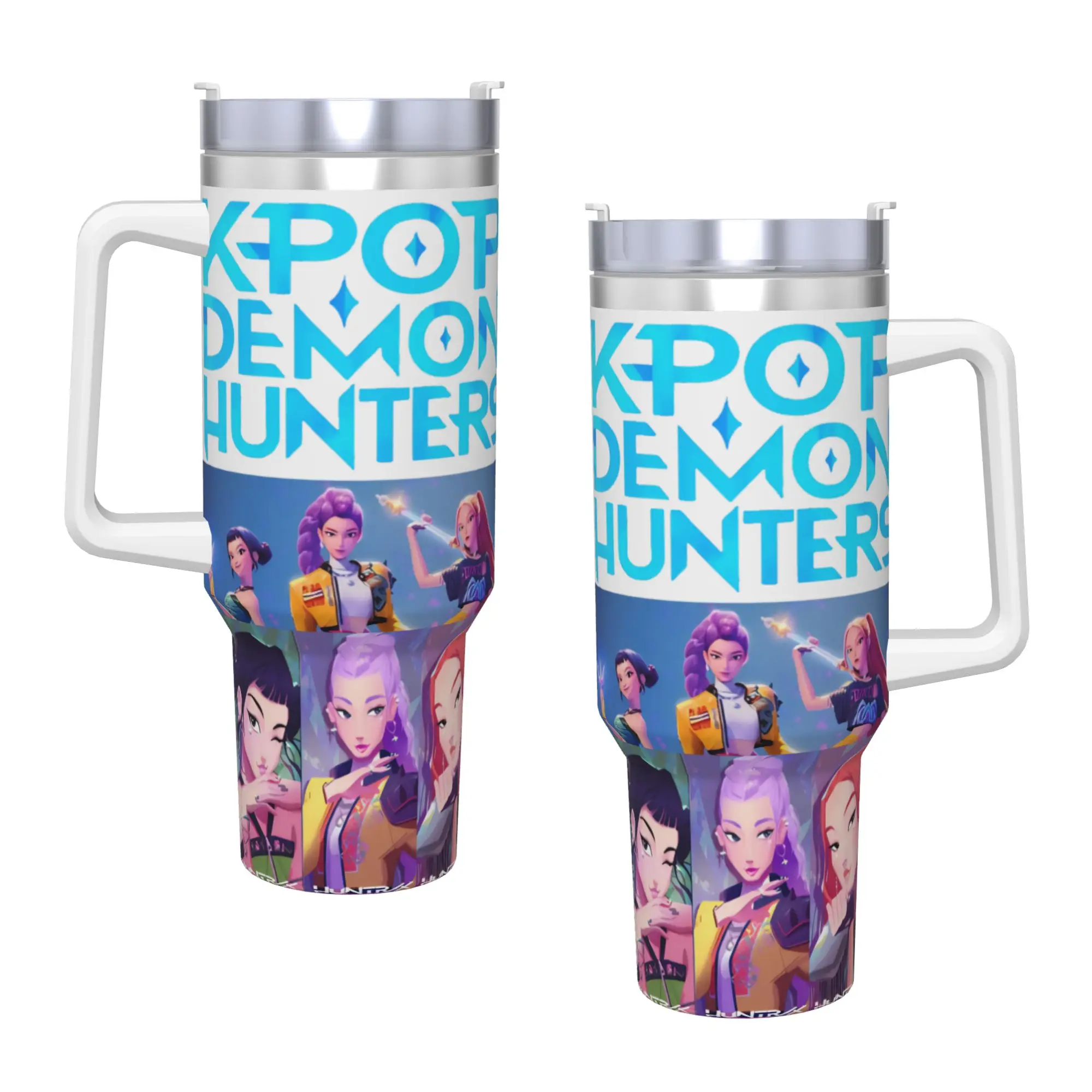 

KPop Demon Hunters Tumbler Cold and Hot Water Bottle Leakproof Stainless Steel Thermal Cups Custom DIY Travelist Car Mugs