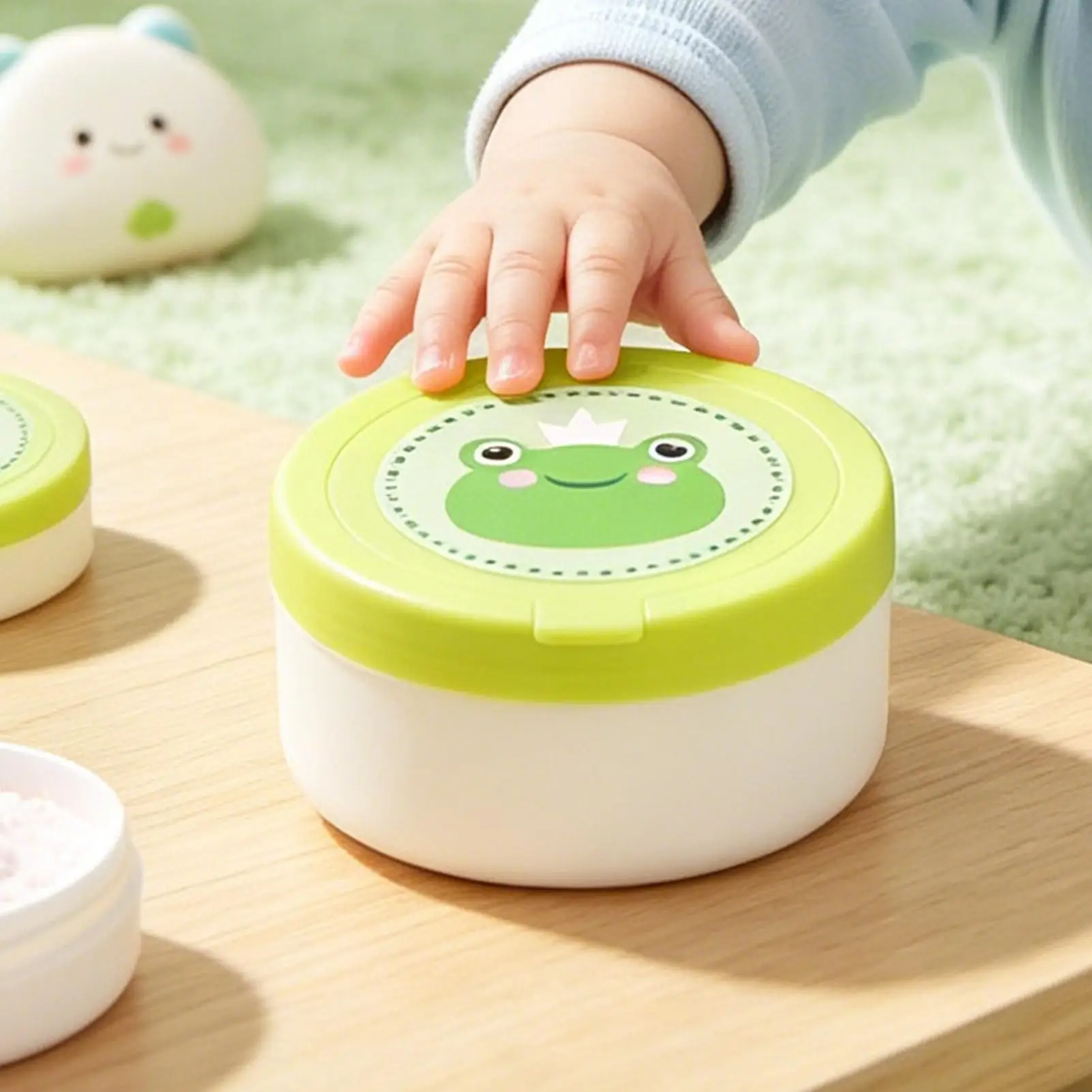 

Portable Kids Powder Puff Set Soft Puff with Dusting Case For Babies Toddlers, Parents Babysitters Travel Home Daycare Hospital