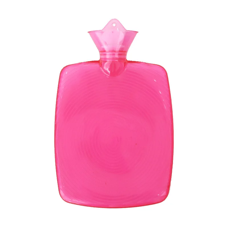 Hot Water Bottle, Transparent Hot Water Bag 2 Liter with Cover for Pain Relief, Hot and Cold Therapy