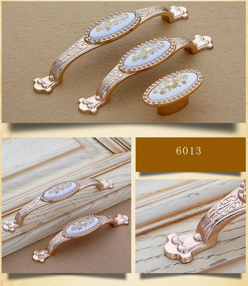 5PCS Golden Fashion Zinc Alloy Furniture Handles Bookcase Wine Cabinet Handles Door Knob Handles For Cabinet CC 128mm