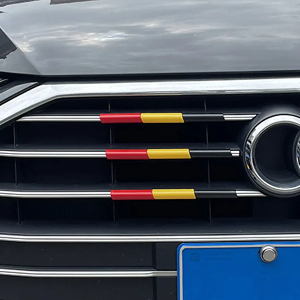 Car Front Grille Trim Strips Racing-Grills Decorative Three-Color Automotive Exterior Accessories For Audi A6 C8 4K 2019-2022