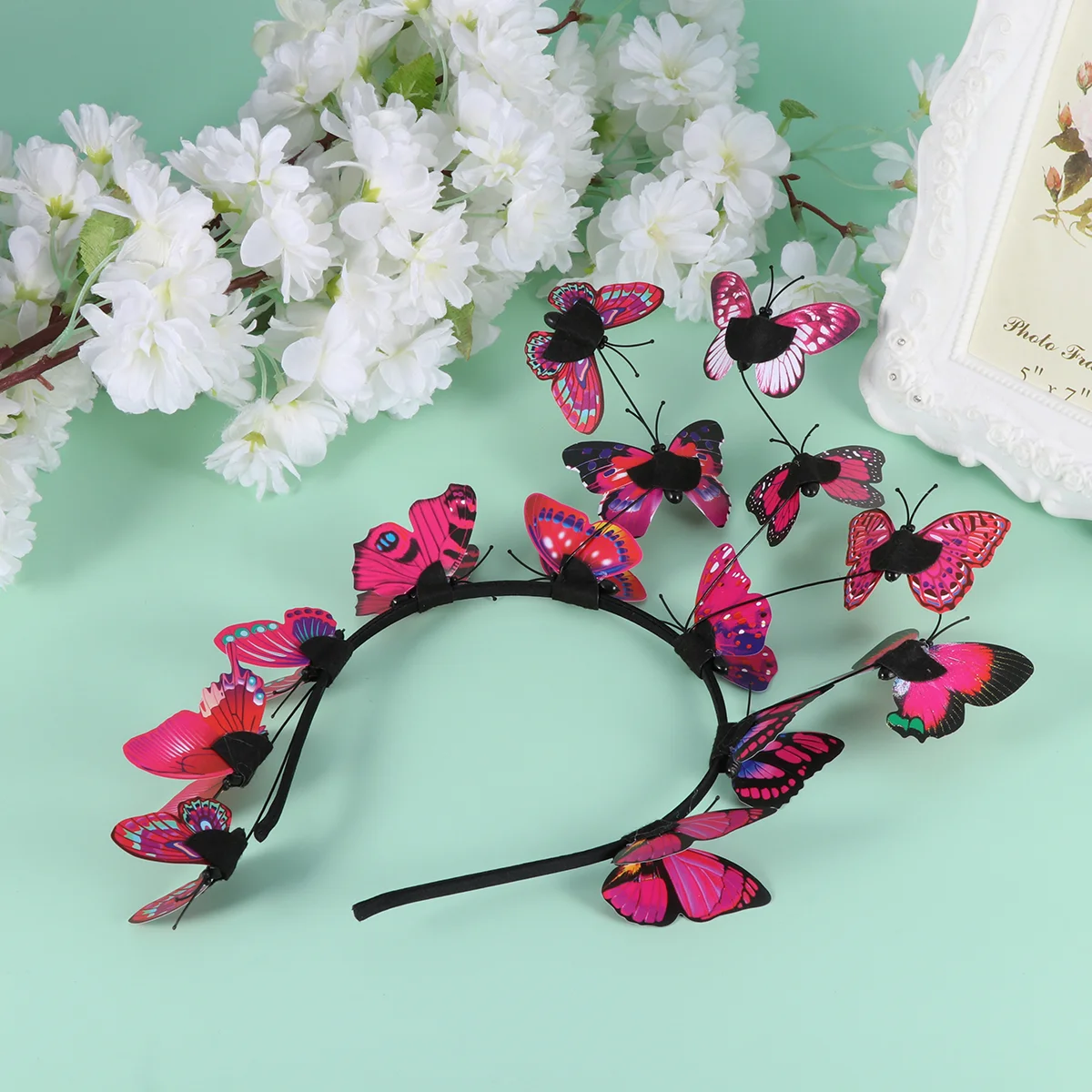 

Headgear Women's Hair Accessories Pink Butterfly Headband Fairy Creative Headwrap