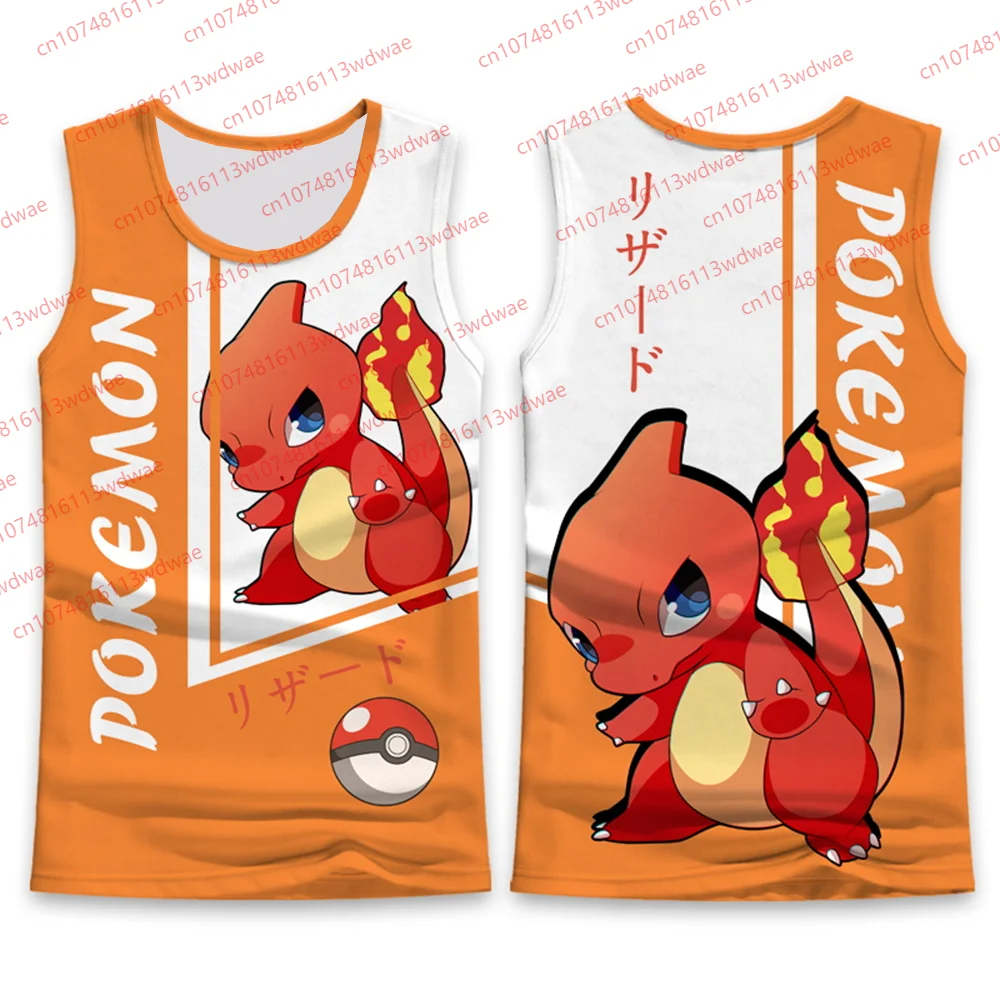 

Pokemon Squirtle Tank Top Anime Sleeveless Shirt Unisex Kids Boys Girls Cute Kawaii Summer Streetwear Fitness Basketball vest