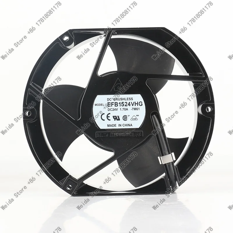 

New original Delta 12V 48V DC 24V 1.70A AC EC 17251 waterproof Double ball bearing EFB1524VHG-7M61172X150X51MM 17CM cooling fan
