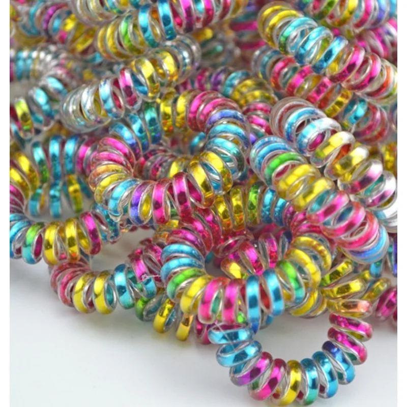 10Pcs Colorful Spiral Hair Ties Telephone Cord Elastic Hair Bands 3.5cm Ponytail Holders For Women Girls Hair Accessories