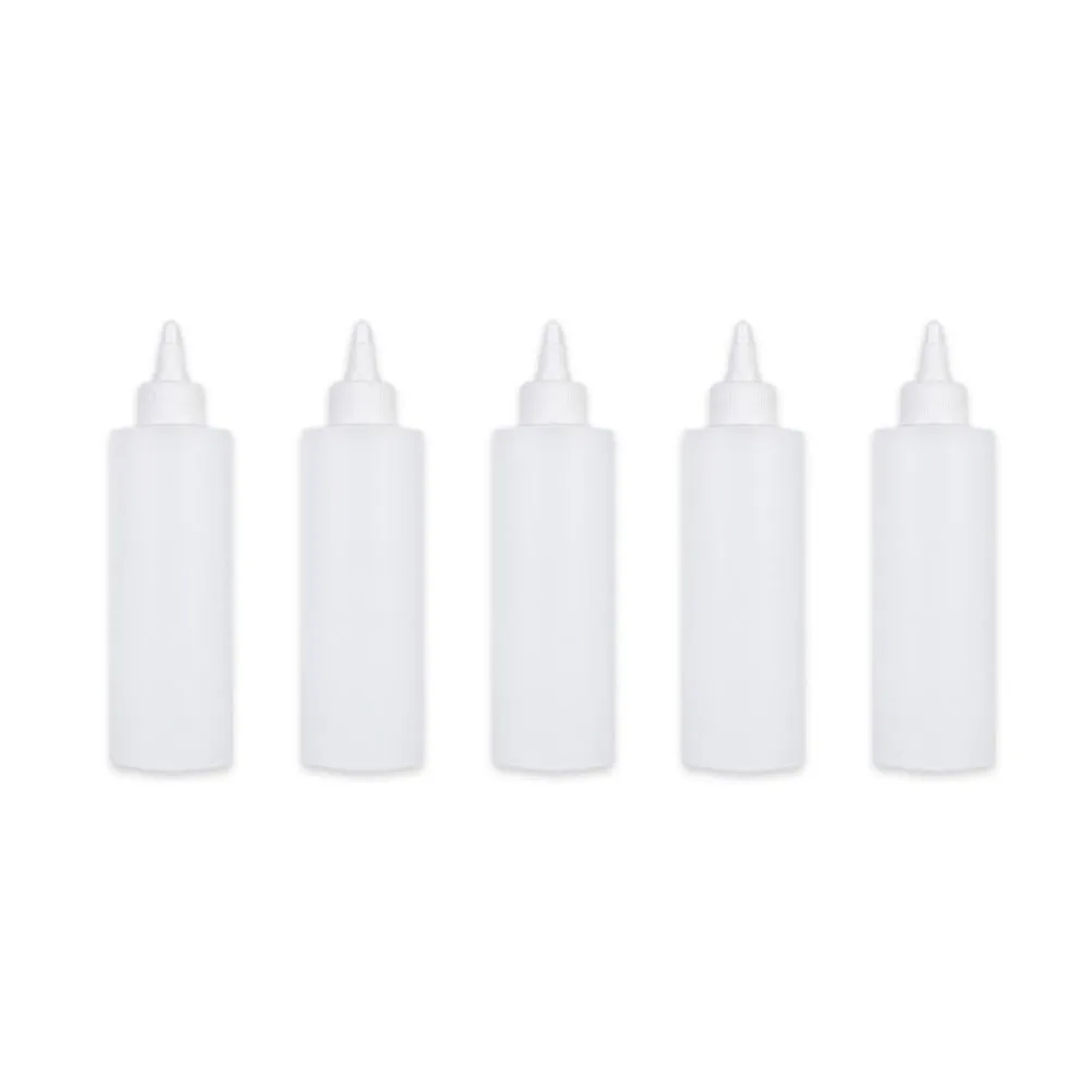 

5Pcs 250ml Plastic Empty Bottles for Ink Pigment Lightweight Leakproof Design Squeeze Bottles Tool Random Color