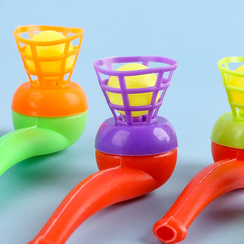 10 pezzi di tubo di plastica che soffia palla giocattoli per bambini giochi all'aperto allenamento sull'equilibrio giocattoli educativi giocattoli di apprendimento per bambini regali divertenti