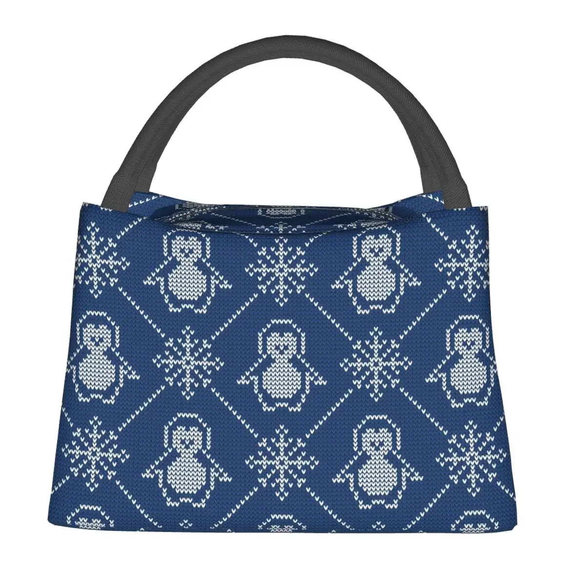 Рождественская сумка для обеда с пингвинами, животные, снежинки, забавная коробка для обеда для детей, пикник, портативная изолированная сумка-холодильник, термосумка-тоут