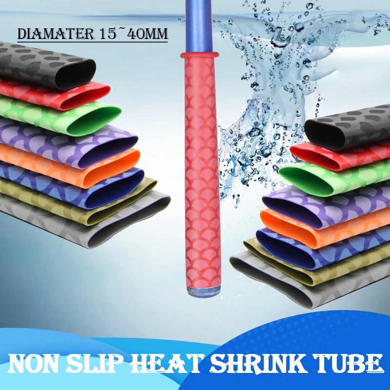 

Red Non-Slip Heat Shrink Tube 15/18/20/22/25/28/30/35/40mm Bicycle Handle Anti Skid Fishing Rod Wrap Waterproof Protector 1M/Pc