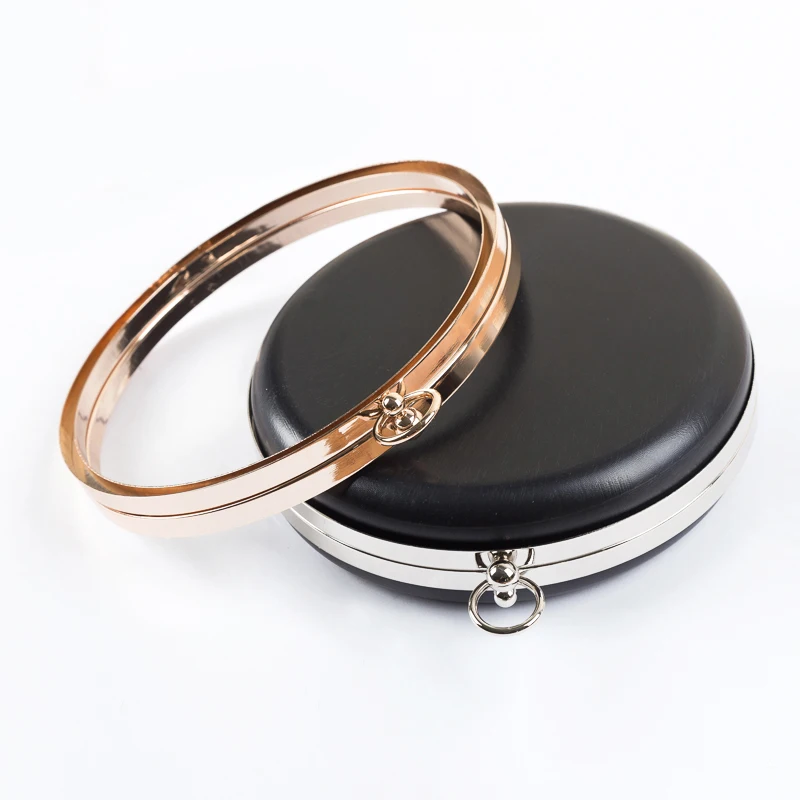 18cm Metal Clasps Dinner Round Box Purses Frame Handles for DIY Handbags Kiss Twisted Lock Buckle Tone Bag Accessories