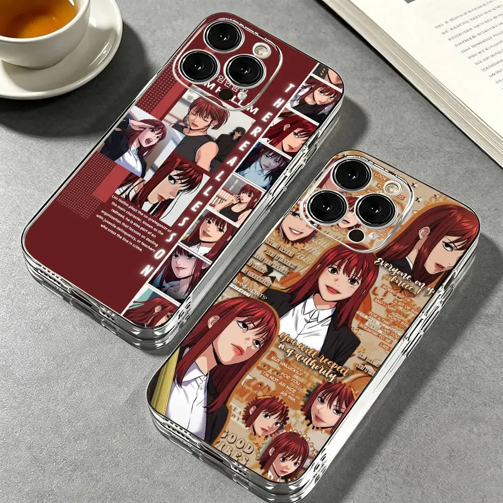 Coque de téléphone transparente souple à l'effigie de mangas coréens populaires qui vous apprennent une leçon, compatible avec iPhone 17, 16e, 16, 15, 14, 13, 12, 11 mini Pro Max