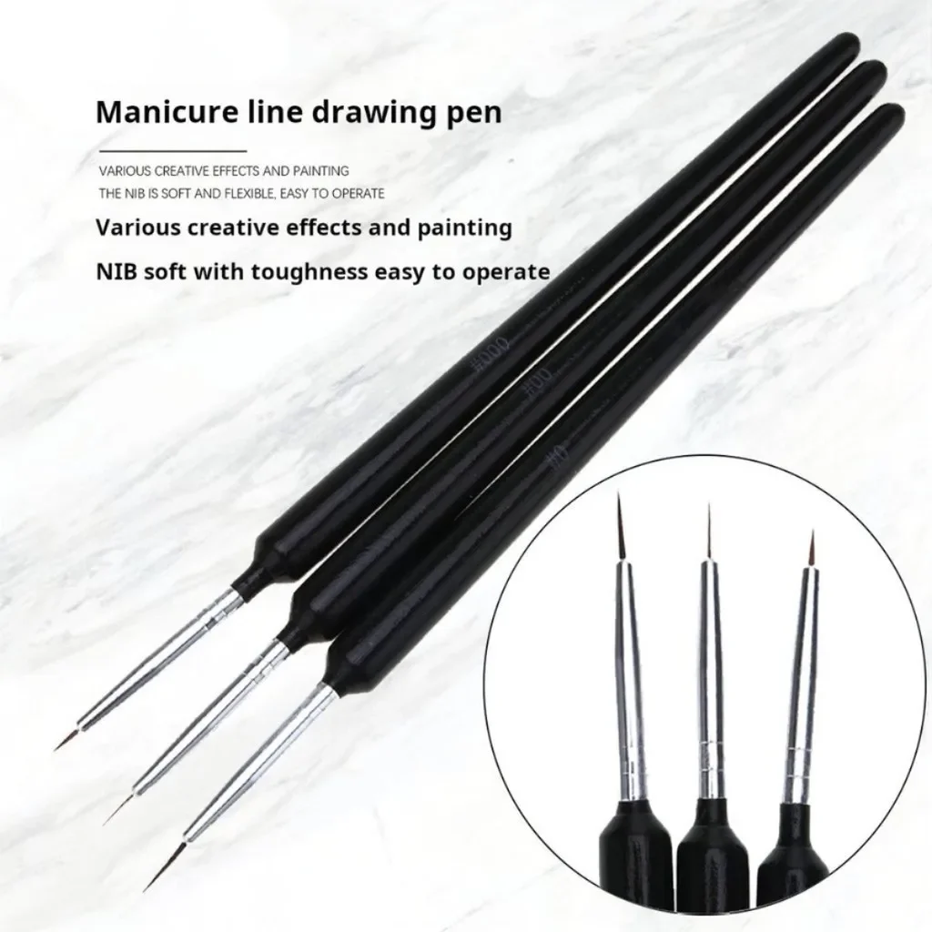 YIKOOLIN Miniature Hook Line Pen Art Painting Brushes Weasel Hair Paint Brush Gouache Watercolor Oil Paints Artists Hand Painted