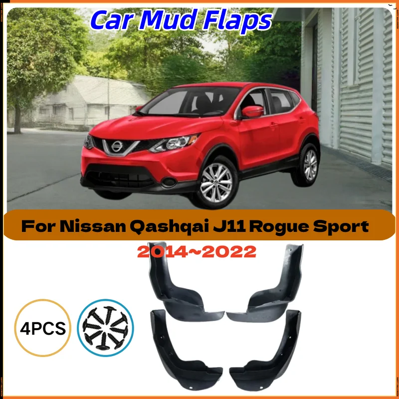 ABS Special Car Mud Flaps For Nissan Qashqai J11 Rogue Sport2014-2022 Front Rear Splash Guards Fender Auto Exterior Accessories