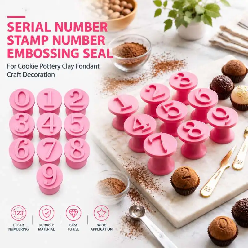 Serial Number Stamp Number Embossing Seal For Cookie Pottery Clay Fondant Craft Decoration