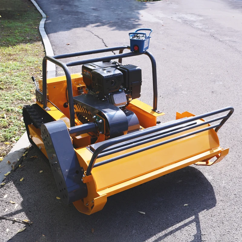 Customized Petrol Lawn Mower Remote Control Low Fuel Consumption Long Working Time Flail Mower for Commercial Farm Use
