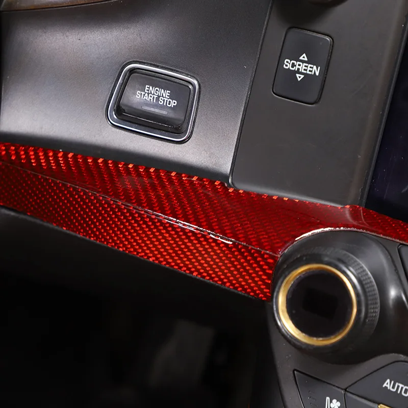 Under Navigation Screen Trim Strip For 2014-2019 Corvette C7 Carbon Fiber 2-Piece Set car accessories interior