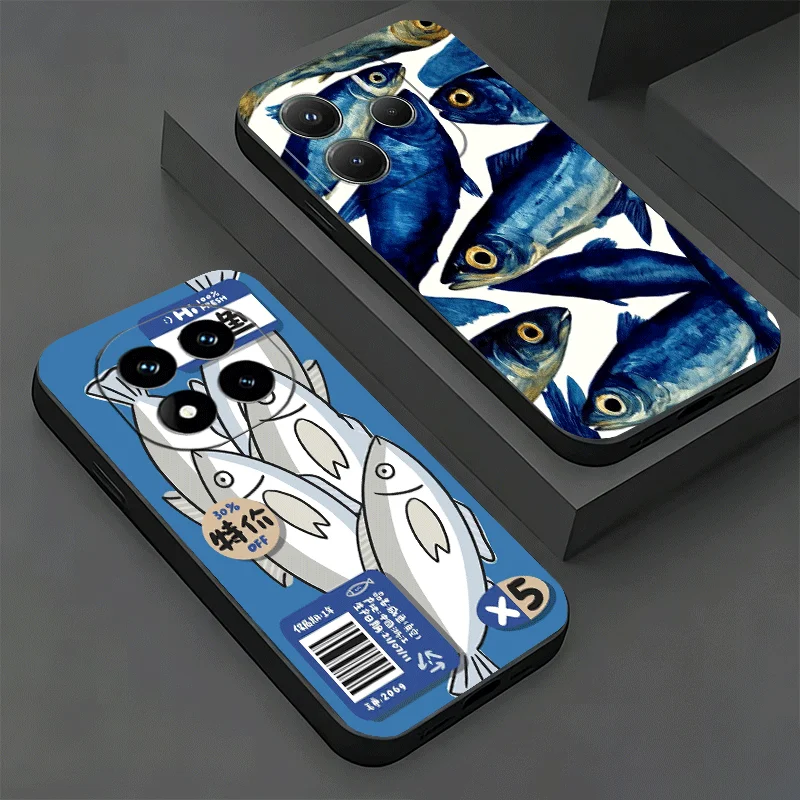 Soft Phone Case For Xiaomi Redmi Note 15 14 13 12 Pro Plus Discounted Salted Fish 12S 11S 4G 11T 5G 10S 11E Black Cover Shell