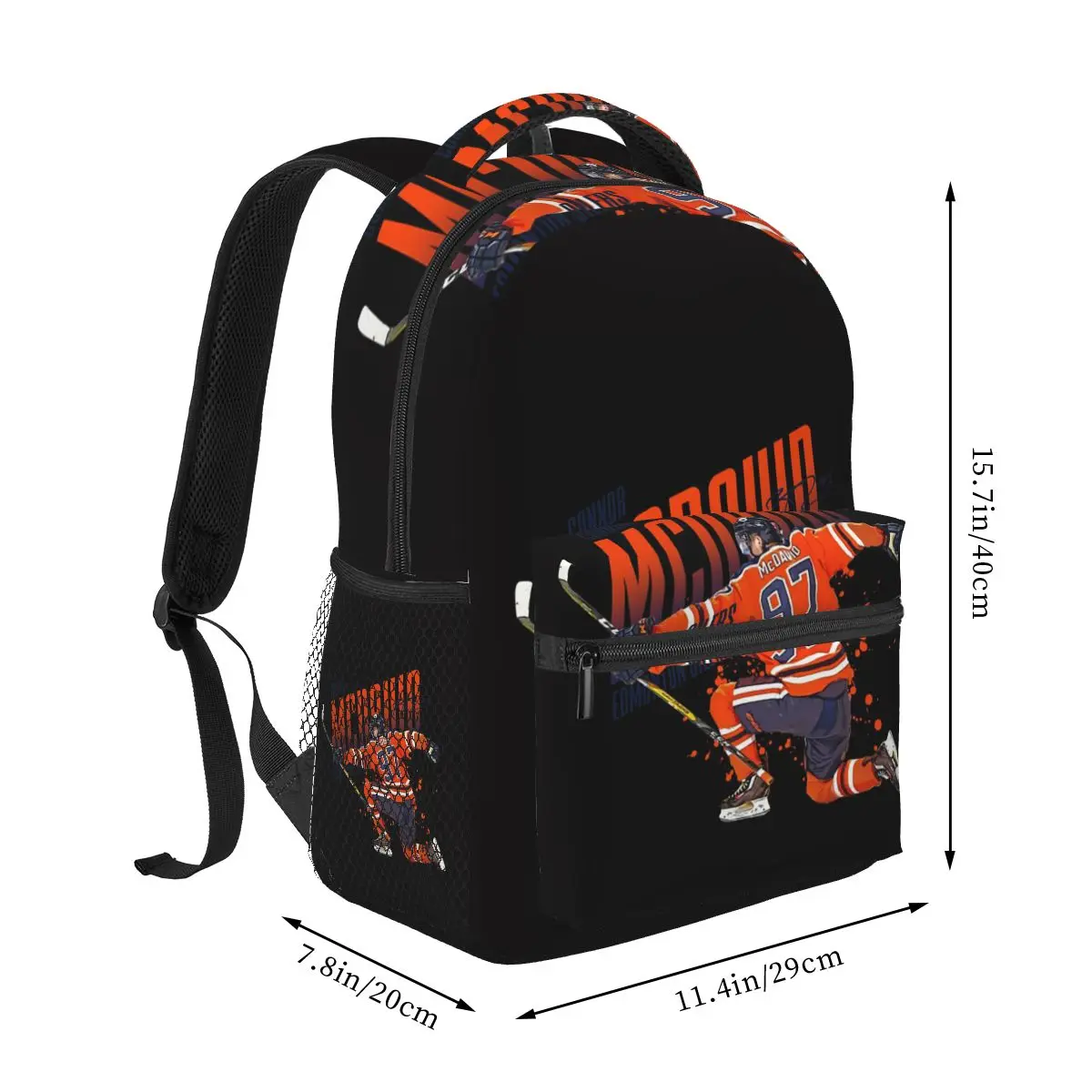 Connor McDavid 97 For Edmonton Oilers Fans Backpack Student Boys Girls BookBag School Bag Computer Shoulder Bags for Men Women