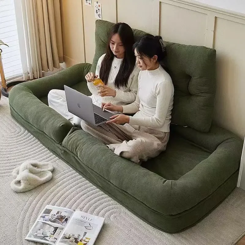Lazy Sofa Bed Folding Recliner Single Double Sleeper Chair for Bedroom Living Room Small Space Human Kennel Style Comfortable