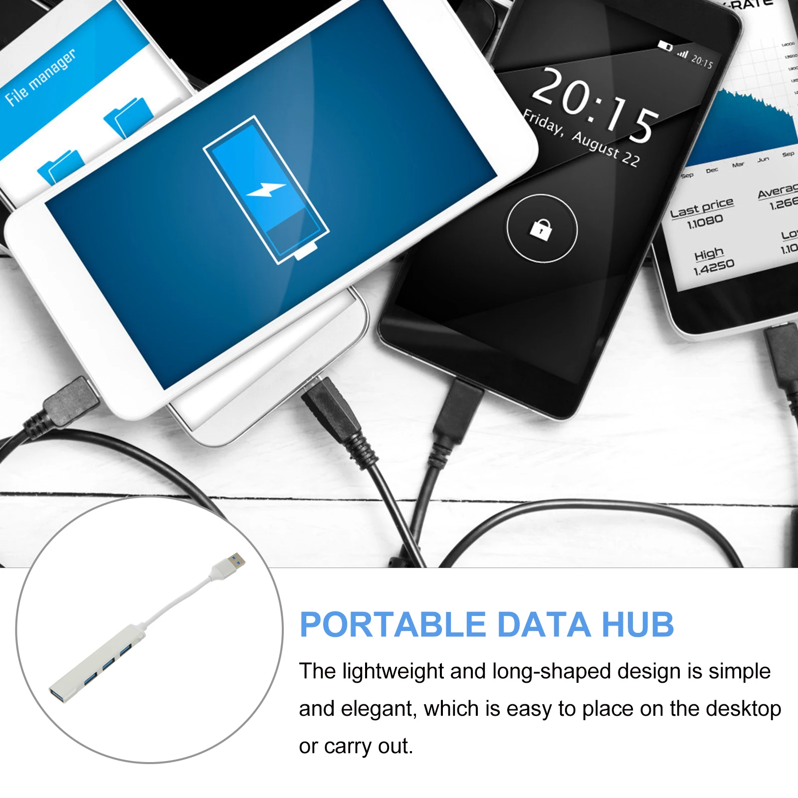 

Usb3.0 Expansion Hub Aluminium Alloy 4 Port Usb Hub Portable Data Splitter Multifunction Laptop Adapter Sandblasted Surface Plug