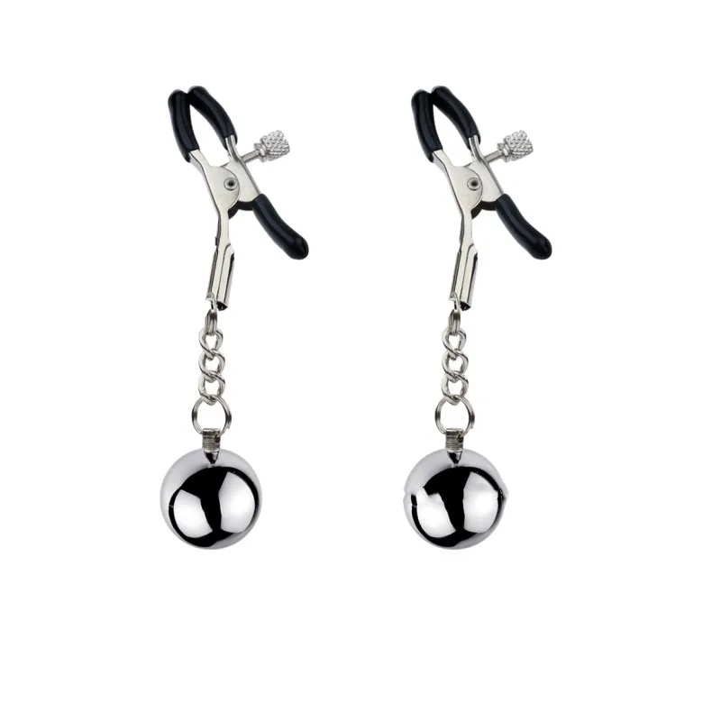 Erotic Gadgets Chain Metal Nipple Milke Clamps with Shibari Weight Ball for Couple Bdsm Binding Breast Stimulate Flirt Sex Toys