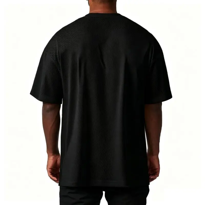 Camiseta Deportiva Casual Oversize para Hombre, Gimnasio, Culturismo, Fitness, Manga Corta, Verano, Malla, Secado Rápido, Transpirable 3