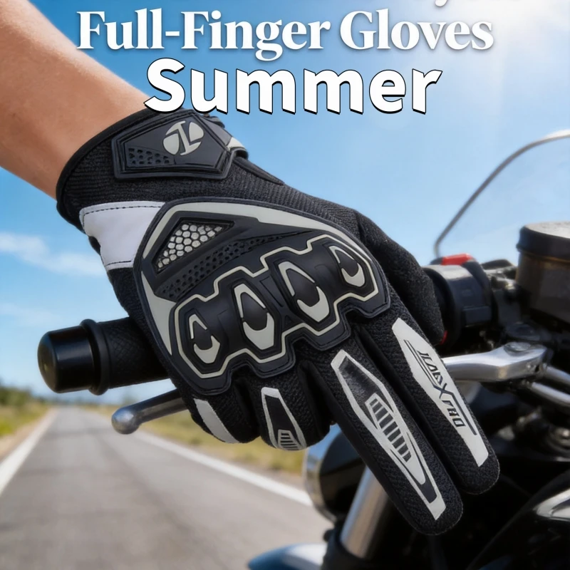 

JCAA Summer Breathable Full Finger Racing Motorcycle Gloves Touchscreen for Men Women Motorbike Outdoor Cycling Gloves M-2XL