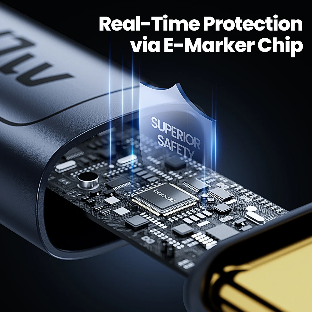 Toocki 240 واط نوع C إلى نوع C كابل PD3.1 شاشة ديجيتال 100 واط شحن سريع USB C كابل لماك بوك آيفون 16 15 سامسونج شاومي