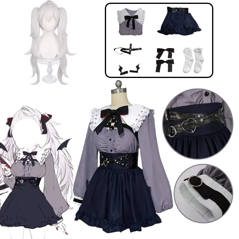 

Anime Kuzuha Cosplay Japanese JK Uniforms Lolita Sailor Collar Top Short Skirts Outfits Wig Women Halloween Carnival Party Suit