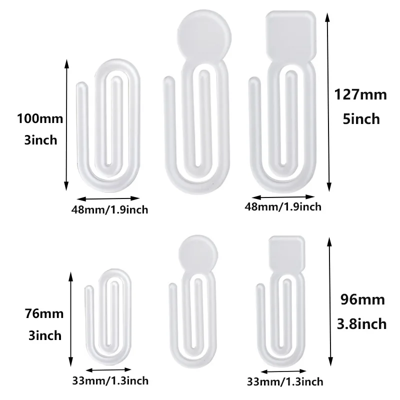 Sublimation Blank Acrylic Paper Clip Office Desktop Decoration Notebook File Clip For DIY Heat Transfer Print