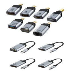 1pcs USB 3.1 Type C to Hdmi to Vga/DP/Gb/mDP Adapter Plug Converter Projection 4K/8k 60Hz USB C male to female HD video