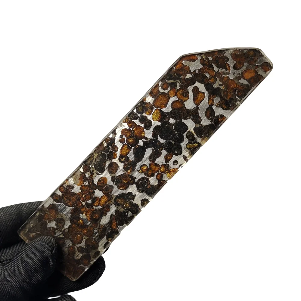 54.2g Sericho Pallastie meteorite slice Olivine Meteorite Natural Specimen Meteorite material Collection - from Kenya -QA419