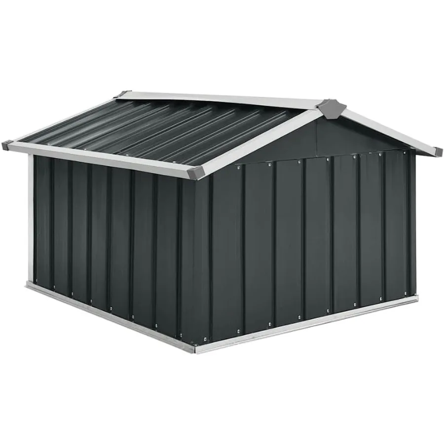 Cobertizo para cortacésped Robot de jardín, 36,2x38,2x24,8, cobertizo para cortacésped de acero galvanizado antracita para uso en exteriores, almacenamiento duradero para jardín