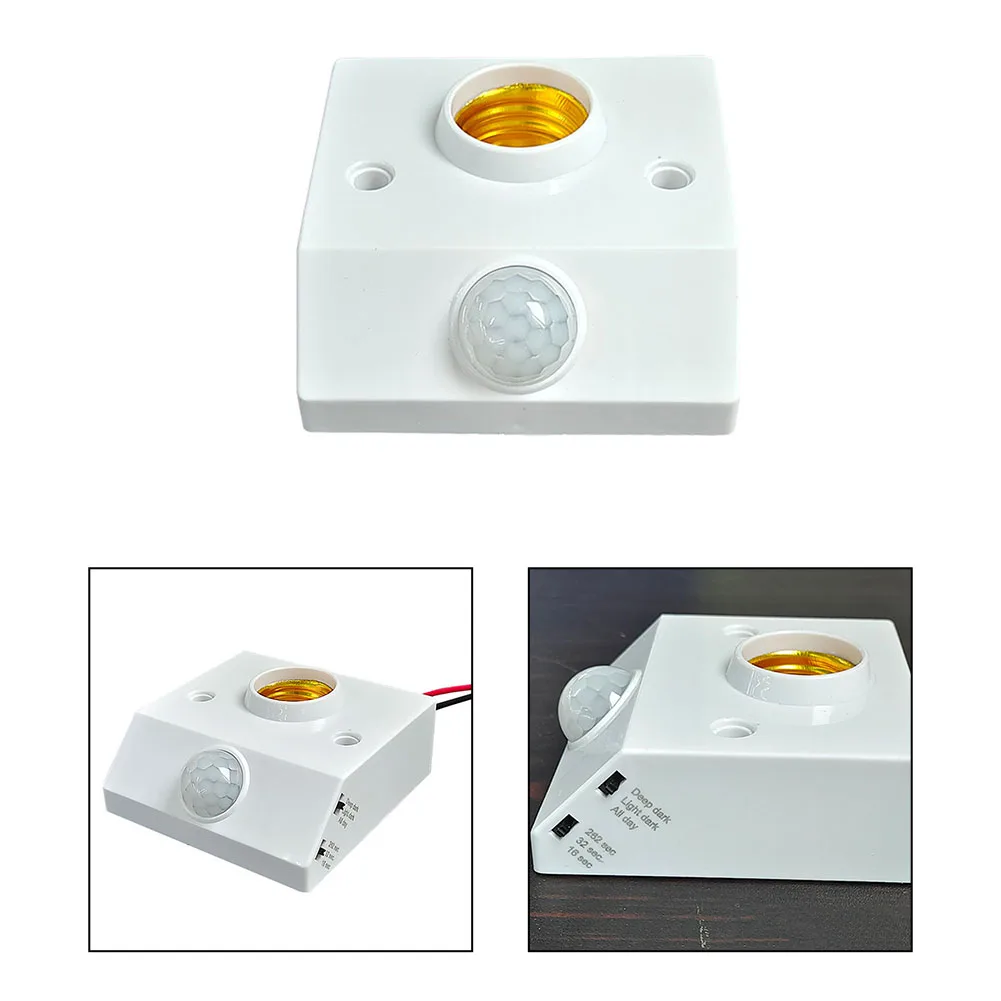 E27 Infrared Induction Lamp Socket Holder Human Body Sensing Automatic Wall Lamp Holder Intelligent LED Bulb Socket For Home