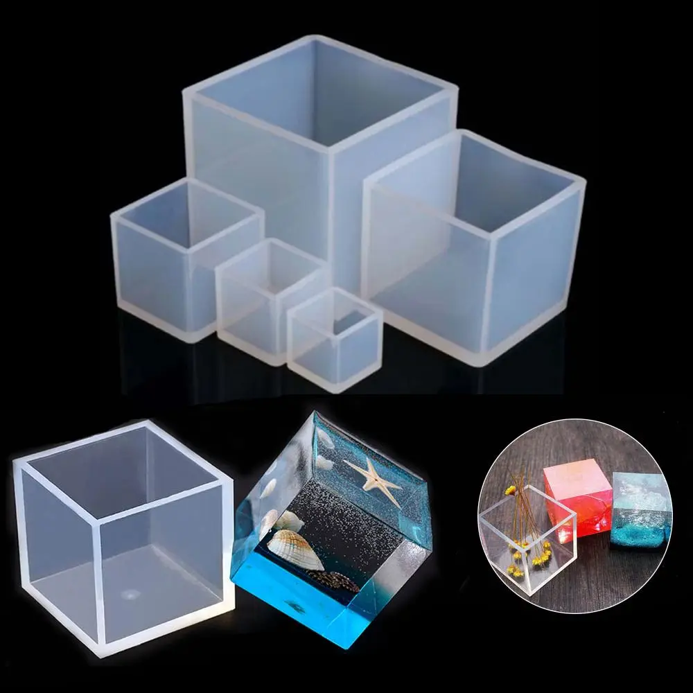 DIY Craft Crystal Pendant Resin Mold Jewelry Making Tools Cube Molds Silicone Mould
