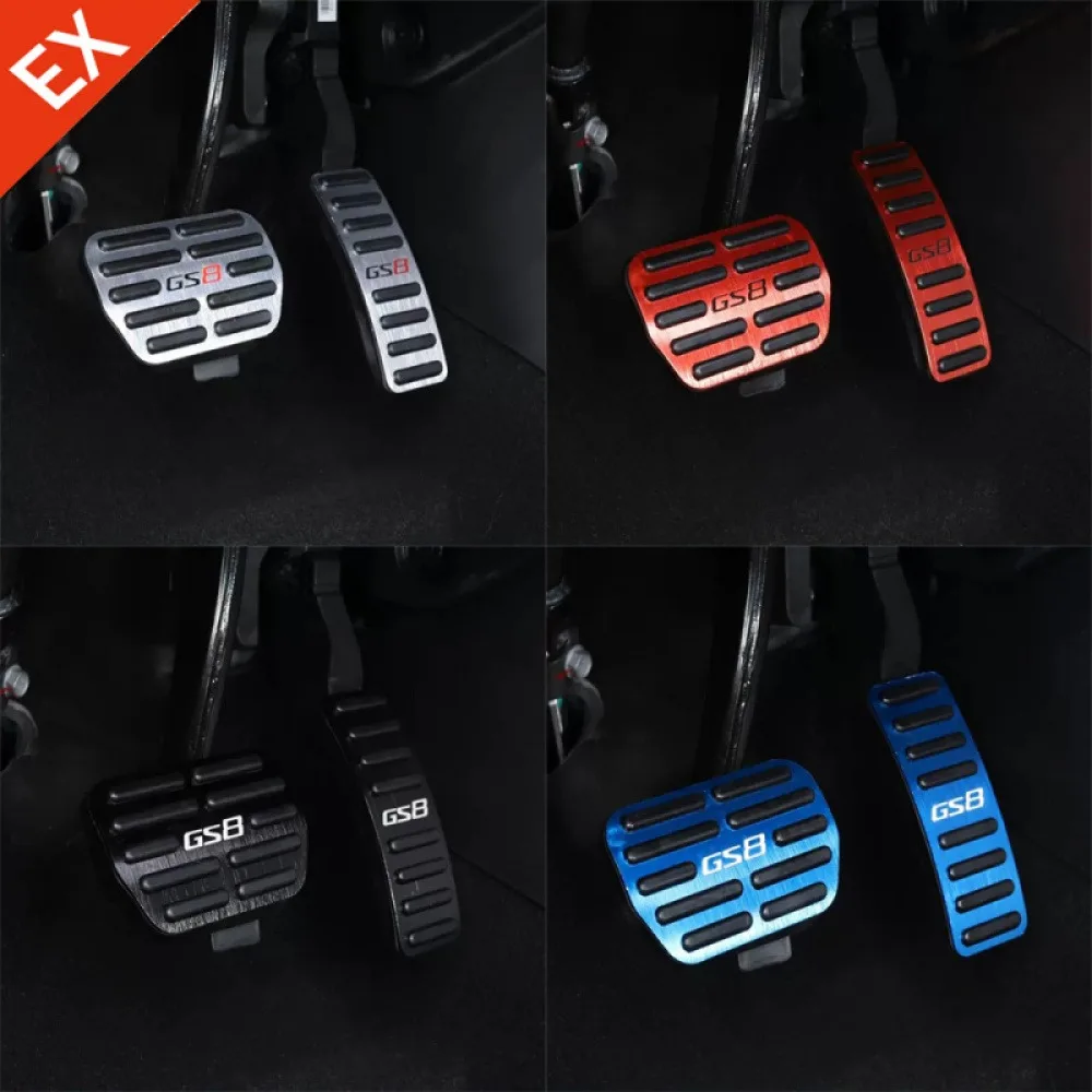 trumpchi-gac-gs8-黒-銀色カーアクセサリー装飾ブレーキペダルカバーノンスリップパッドインテリアカバー-2023-2024