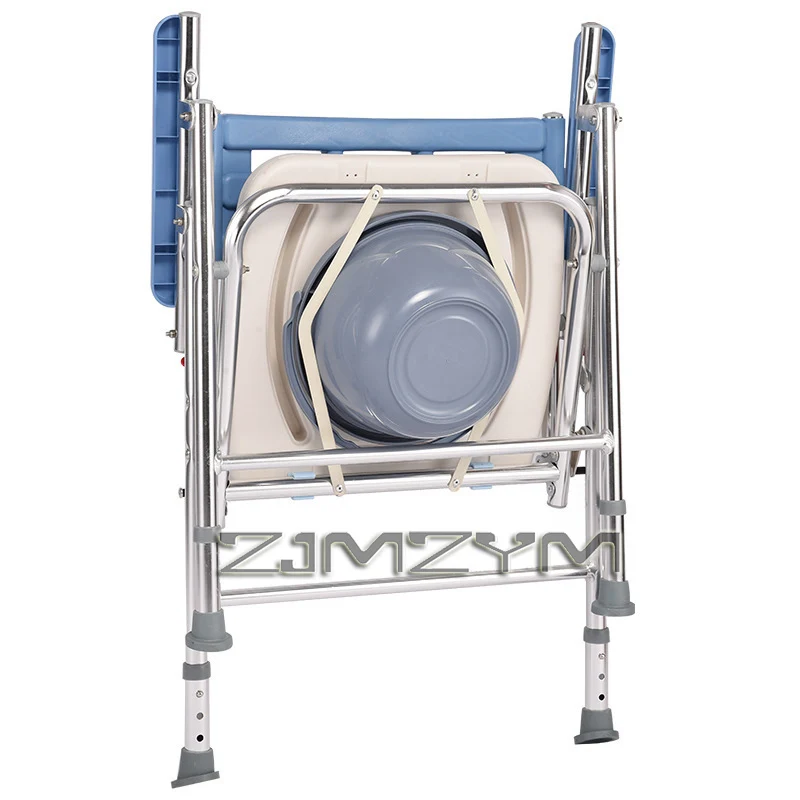Стул для унитаза для пациентов из алюминиевого сплава, бытовой складной мобильный туалет, стул для ванны для пожилых людей и инвалидов